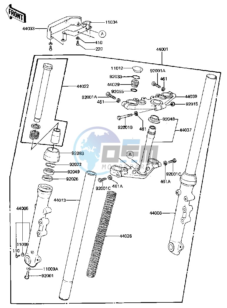 FRONT FORK -- KZ440-D2_D3- -