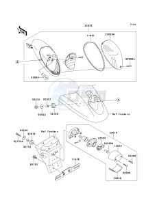 VN 1600 B [VULCAN 1600 MEAN STREAK] (B6F-B8FA) B8FA drawing TAILLIGHT-- S- -