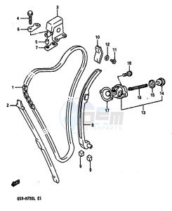 GSX-R750 (J-K-L) drawing CAM CHAIN (MODEL J K)