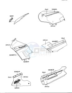 EX 250 F [NINJA 250R] (F2-F4) [NINJA 250R] drawing DECALS-- WHITE- --- EX250-F3- -