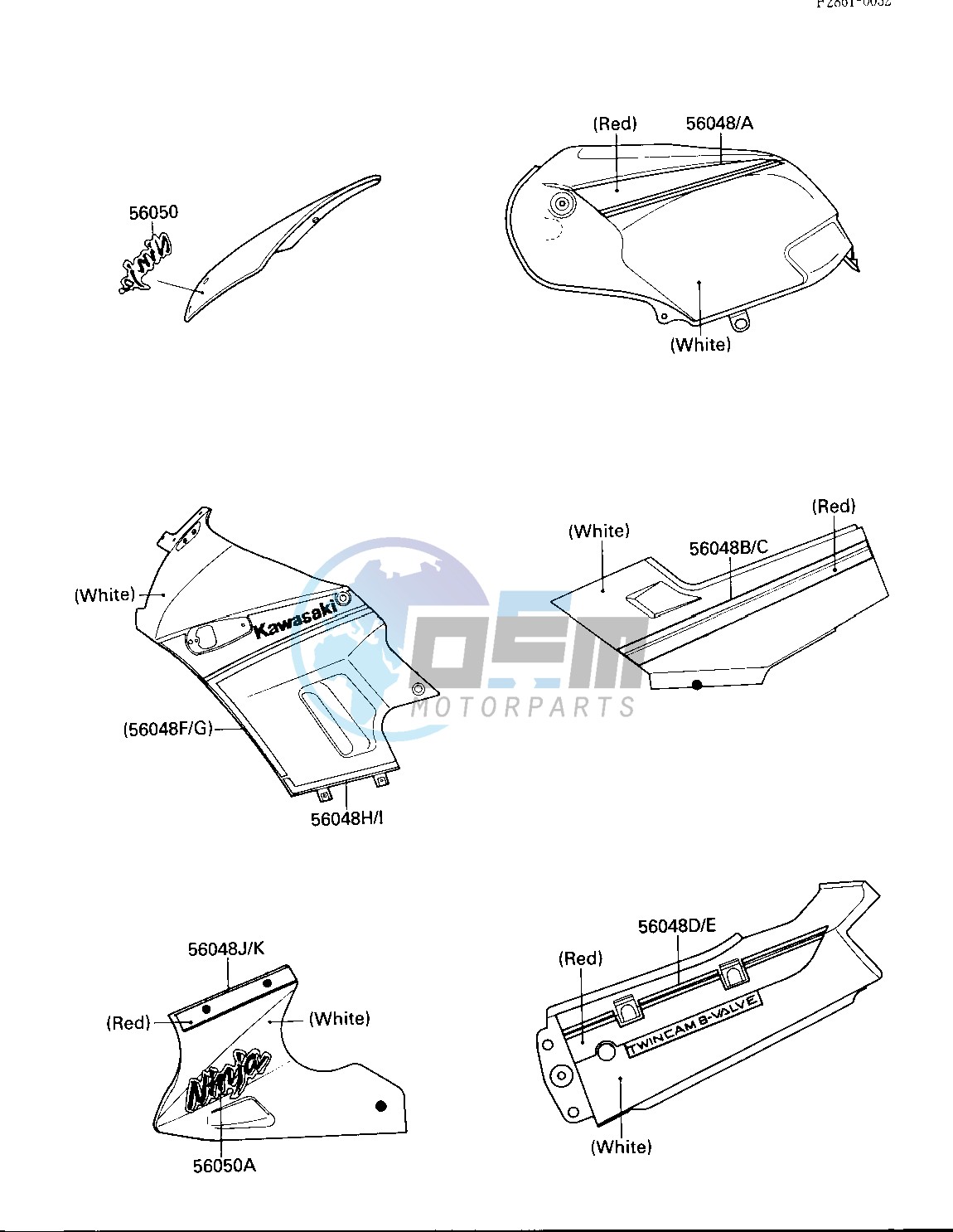 DECALS-- WHITE- --- EX250-F3- -