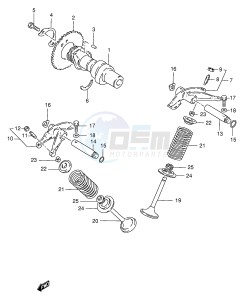 GN250 (E2) drawing CAM SHAFT - VALVE