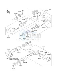 ZX 900 F [NINJA ZX-9R] (F1-F2) [NINJA ZX-9R] drawing TURN SIGNALS