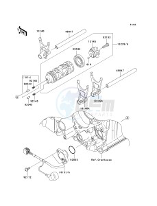 ZX 1400 A [NINJA ZX-14] (A6F-A7FA) A7F drawing GEAR CHANGE DRUM_SHIFT FORK-- S- -