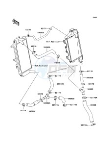 KLX450R KLX450A8F EU drawing Water Pipe