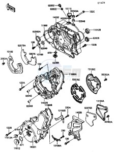 KL 650 A [KLR650] (A6-A9) [KLR650] drawing ENGINE COVER-- S- -