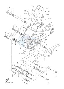 YZF-R6 R6 600 (1JSU 1JSV) drawing REAR ARM