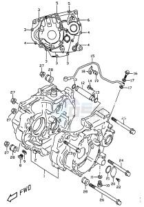 DR350 (V-W-X) drawing CRANKCASE