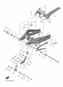 YZF690 YZF-R7 (BEBG) drawing REAR ARM