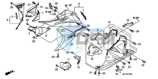 LOWER COWL (L.) (CBR600RR9,A/RA9,A)