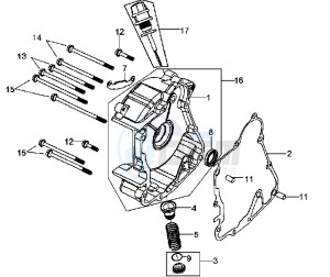 MEGALO 125 drawing CRANKCASE COVER