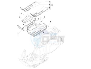 GTS 300 4T 4V IE ABS E3-E4 (NAFTA) drawing Central cover - Footrests