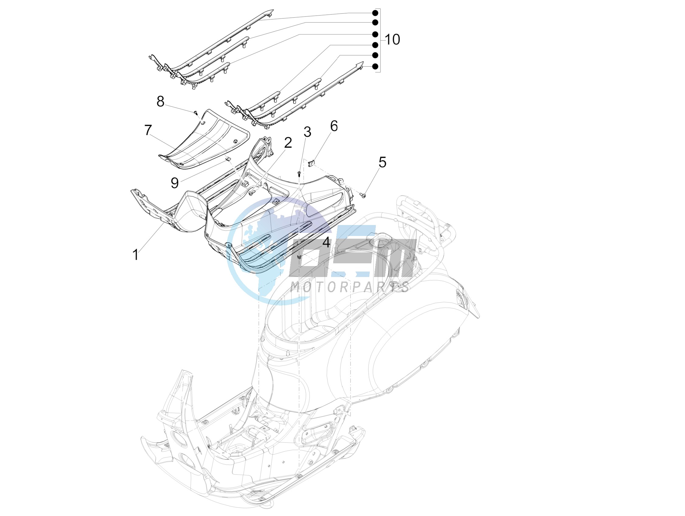 Central cover - Footrests