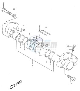 AY50 (V-W-X-Y) katana drawing REAR CALIPER (model AY50W WR X Y K1)