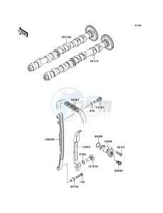 Z750R ABS ZR750PBF FR GB XX (EU ME A(FRICA) drawing Camshaft(s)/Tensioner