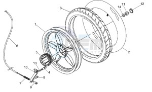 Scarabeo 50 2t (eng. Minarelli) drawing Rear Wheel