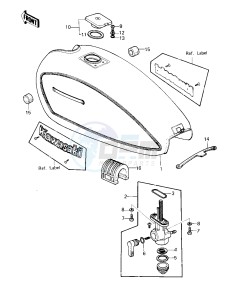 KZ 250 D [KZ250] (D1) [KZ250] drawing FUEL TANK -- 80 D1- -