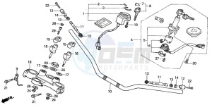 XL1000V VARADERO drawing HANDLE PIPE/TOP BRIDGE