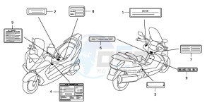 FJS400D SILVER WING drawing CAUTION LABEL