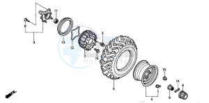 TRX450ES drawing FRONT WHEEL