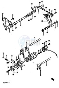 RG500 (E1) Gamma drawing GEAR SHIFTING