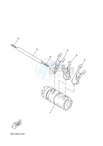 WR125R (22B7 22B7 22B7) drawing SHIFT CAM & FORK