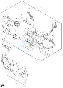 SV650S (E2) drawing FRONT CALIPER (SEE NOTE)