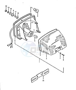 GSX750 (T-X) drawing REAR COMBINATION LAMP (E2, E4, E21)