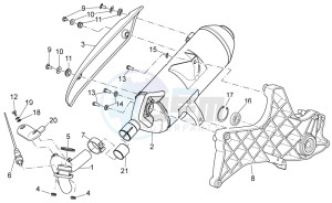 Scarabeo 300 Light e3 drawing Exhaust unit