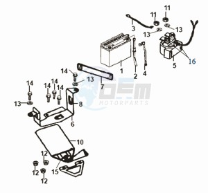 XS 125 drawing BATTERY - BATTERY HOLDER