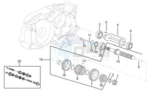 RX 50 racing 2003 drawing Primary gear shaft