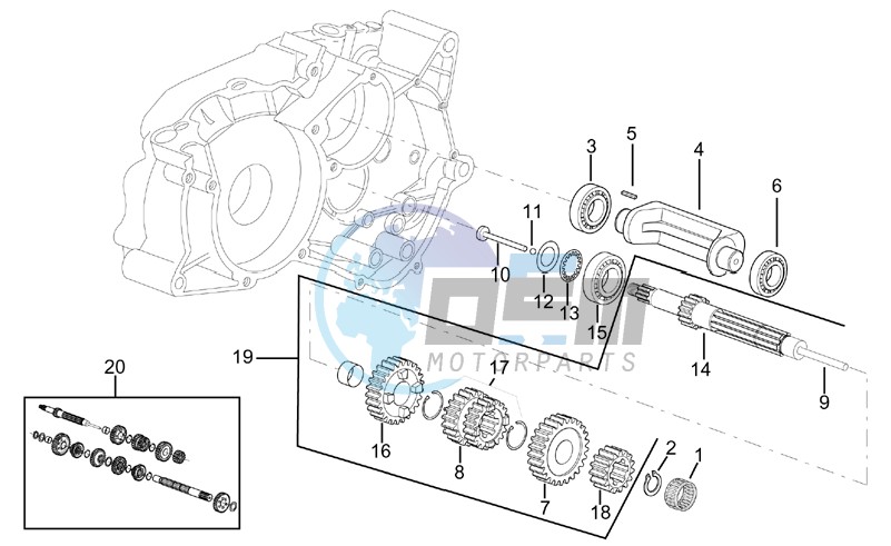 Primary gear shaft