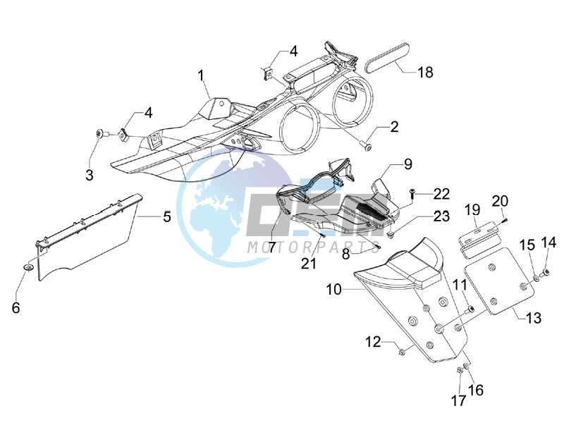 Rear cover - Splash guard