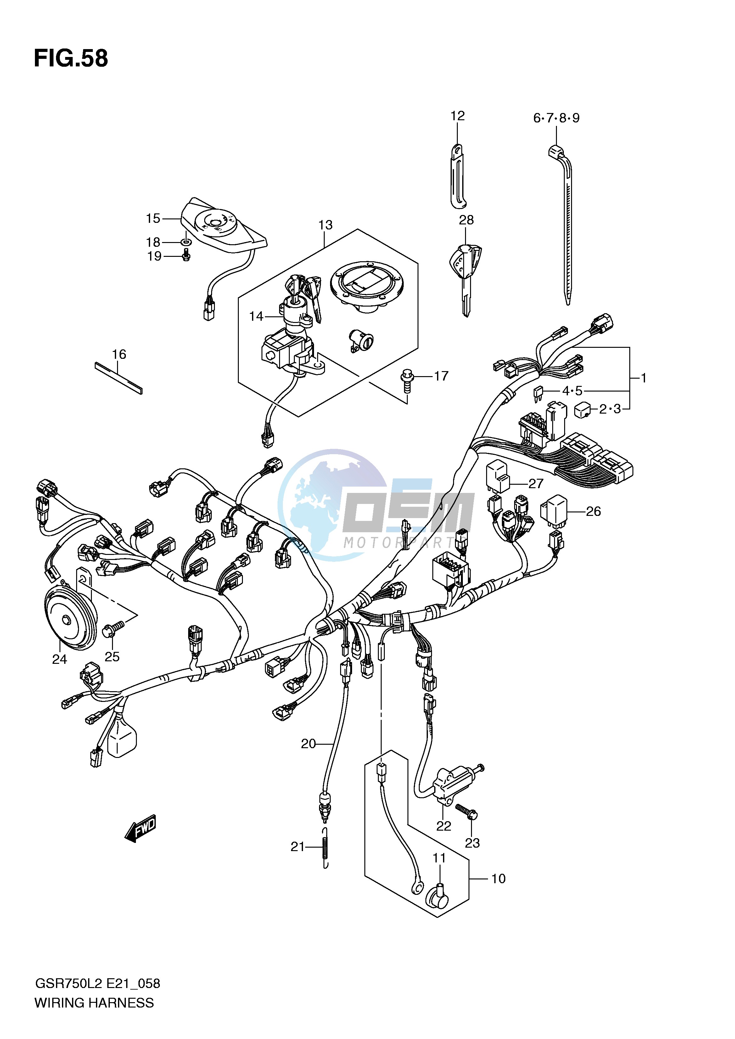 WIRING HARNESS (GSR750L2 E21)