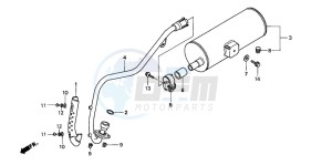 TRX90 SPORTRAX 90 drawing EXHAUST MUFFLER