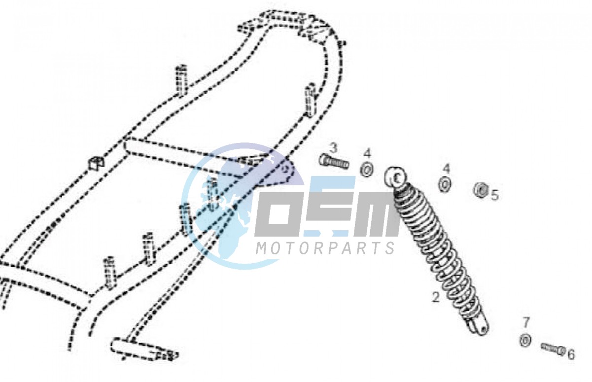 Shock absorber, rear (Positions)