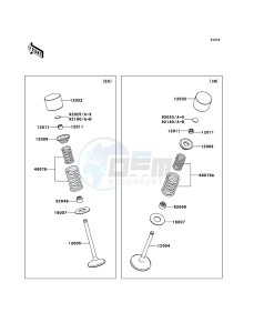 KX450F KX450D6F EU drawing Valve(s)