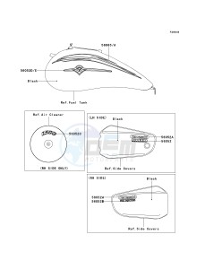 VN 1500 P [VULCAN 1500 MEAN STREAK] (P1-P2) [VULCAN 1500 MEAN STREAK] drawing DECALS-- BLACK- --- VN1500-P1- -