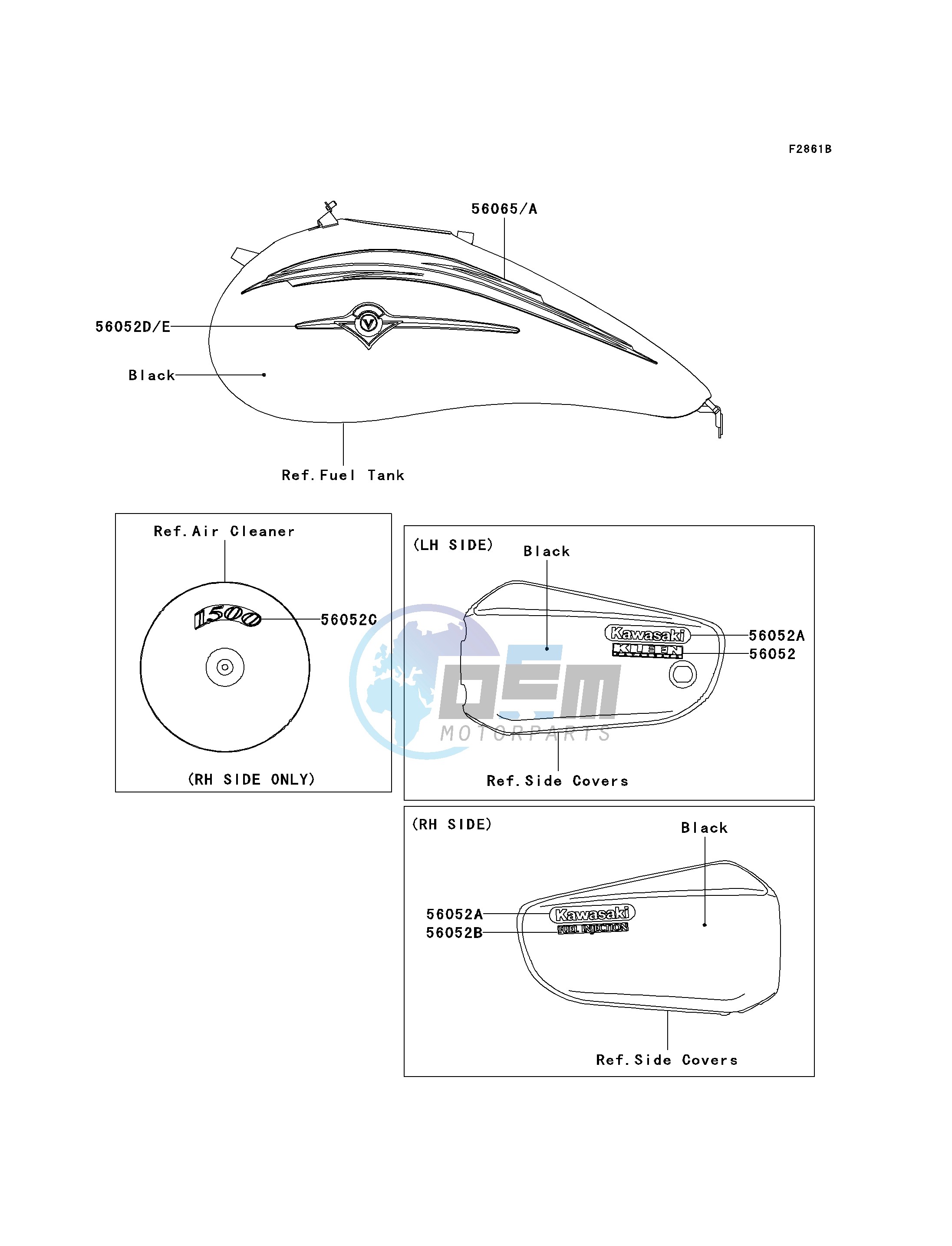 DECALS-- BLACK- --- VN1500-P1- -