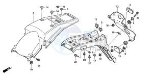 XR250R drawing REAR FENDER (ED)