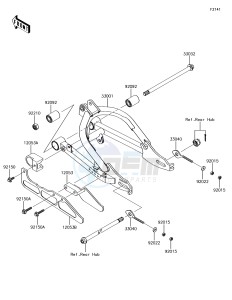 KLX110 KLX110CJF EU drawing Swingarm