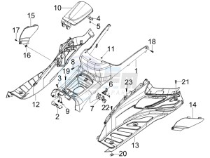 X7 250 ie Euro 3 drawing Central cover - Footrests