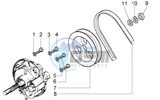 Component parts of rear hub