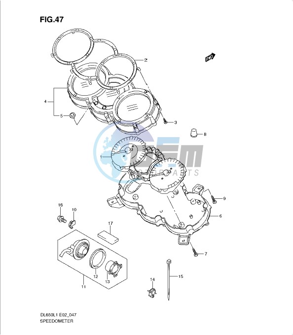 SPEEDOMETER (DL650AL1 E19)