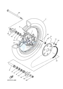 XT250 XT250F SEROW (1YBE) drawing REAR WHEEL