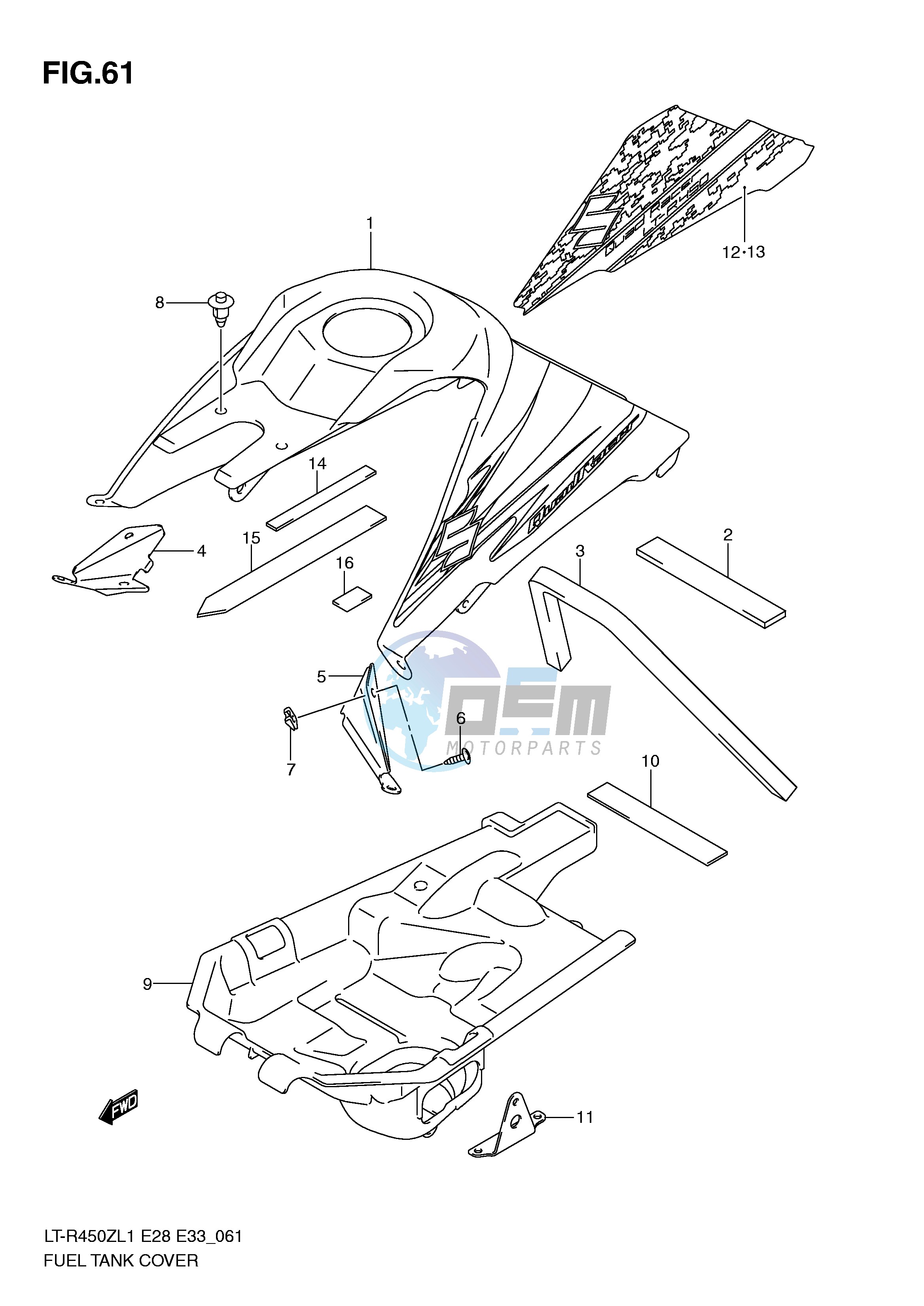 FUEL TANK COVER (LT-R450ZL1 E28)