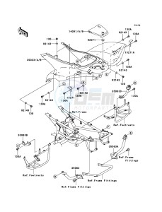 KFX700 KSV700B6F EU drawing Rear Fender(s)