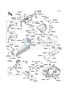 MULE 4010 DIESEL 4x4 KAF950FCF EU drawing Frame Fittings