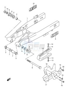 RM80 (E24) drawing REAR SWINGING ARM