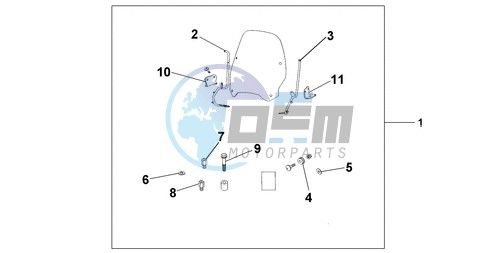 WINDSHIELD EXCL KNUCKLE GUARDS